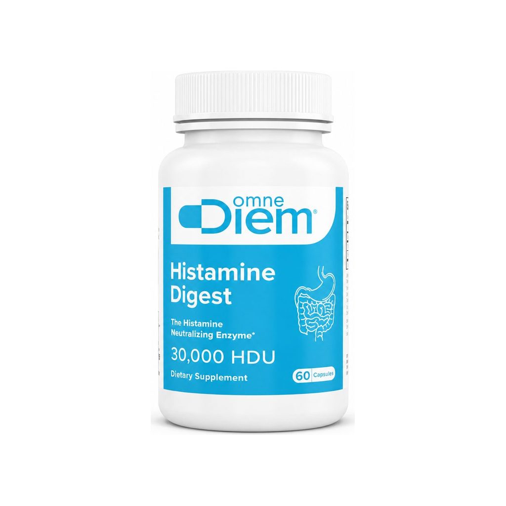 Diem Histamine Digest with DAO 60 Capsules front bottle showing 30,000 HDU label