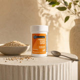 Garden of Life Dr. Formulated Probiotics Glucose Support bottle angled to show side label