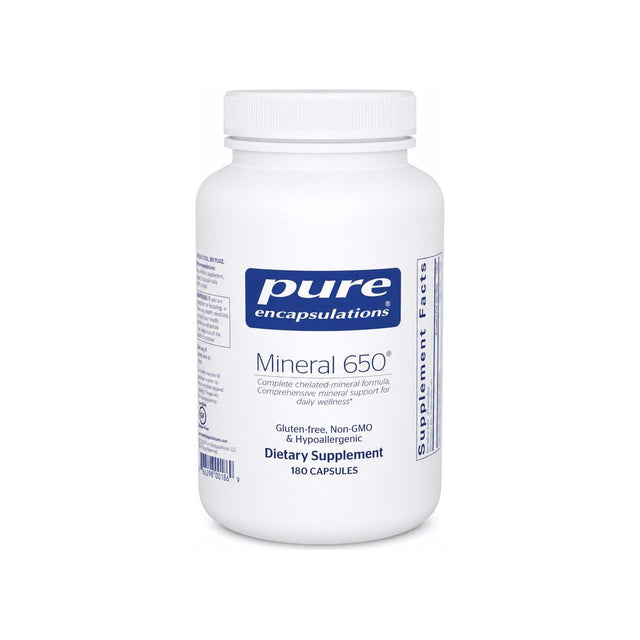 Pure Encapsulations Mineral 650 180 capsules bottle front label