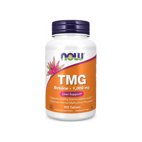 NOW Foods TMG Betaine 1000 mg 100 tablets front bottle