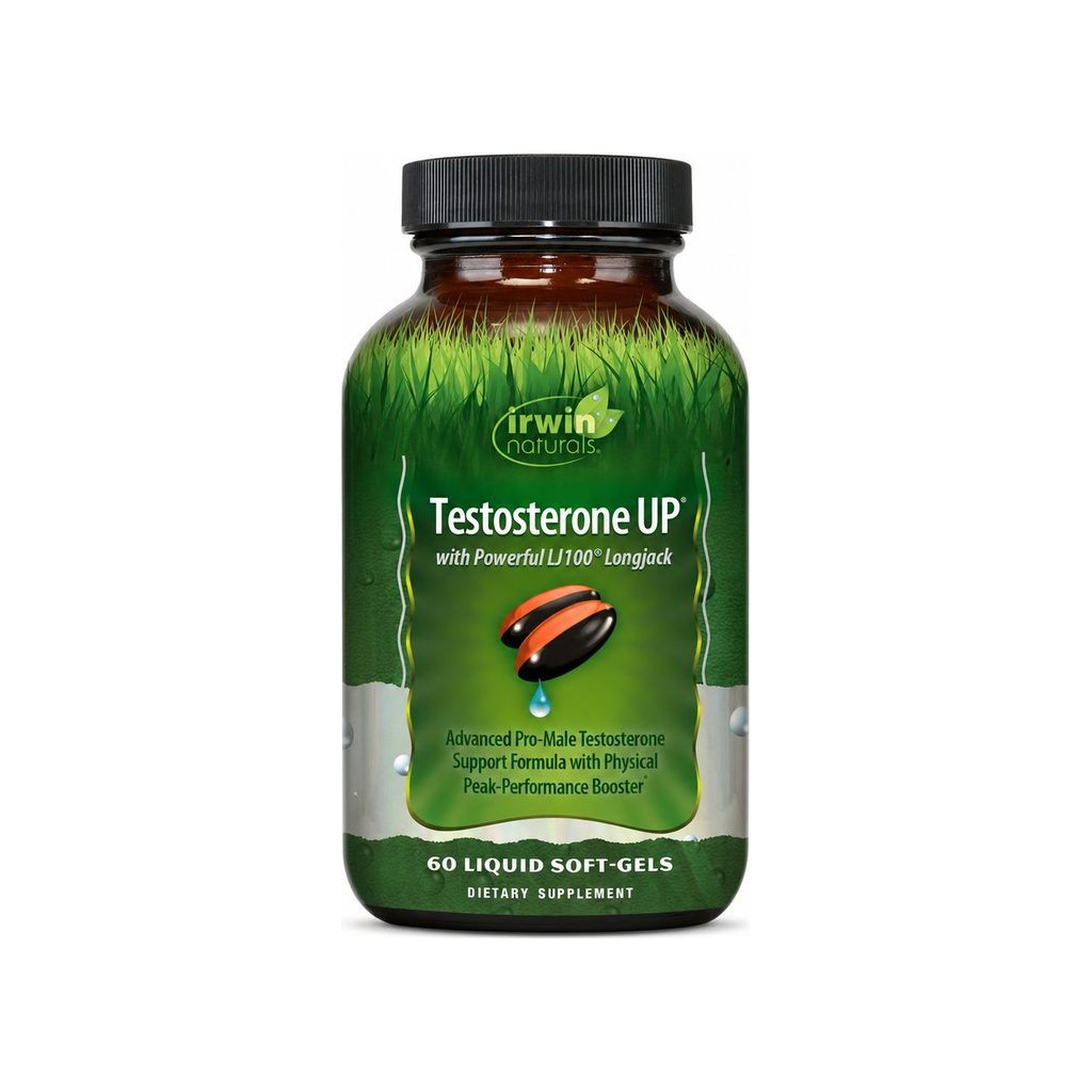 Irwin Naturals Testosterone UP 60 liquid softgels bottle front packshot
