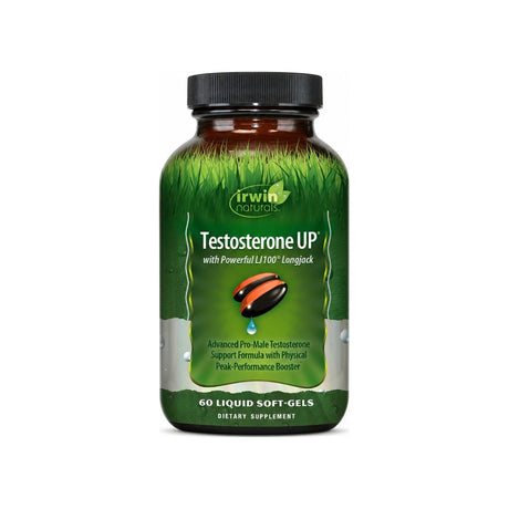 Irwin Naturals Testosterone UP 60 liquid softgels bottle front packshot
