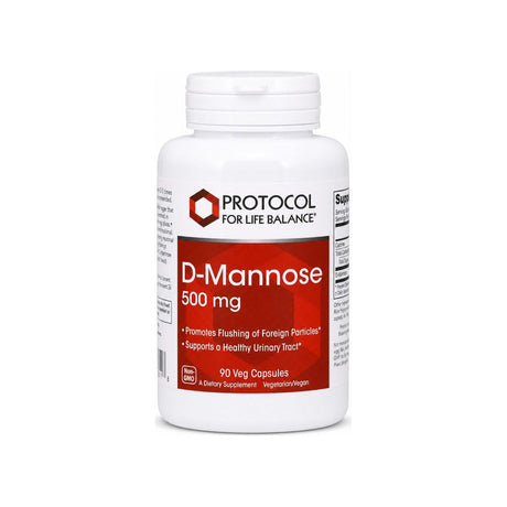 Protocol for Life Balance D-Mannose 500 mg 90 Veg Capsules front bottle label
