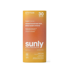 Attitude Mineral Sunscreen Stick SPF 30 Tropical front packaging in plastic-free paper tube