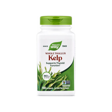Nature's Way Kelp 180 capsules front bottle label