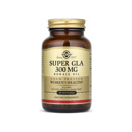 Solgar Super GLA 300mg front bottle, 60 softgels