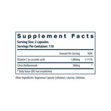 Vital Nutrients Vitamin C with Bioflavonoids supplement facts panel listing dosage and serving size