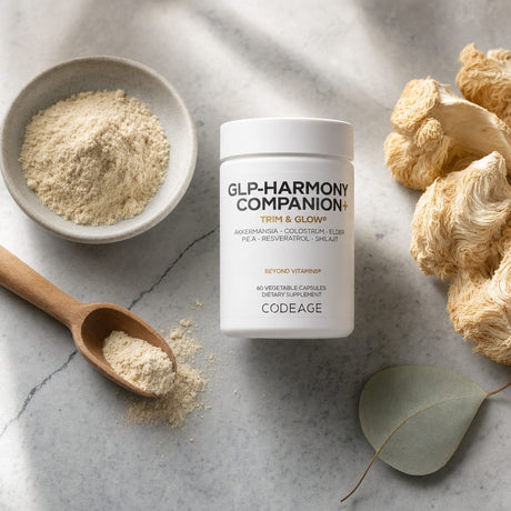 Codeage GLP-Harmony Companion+ capsules shown beside the bottle