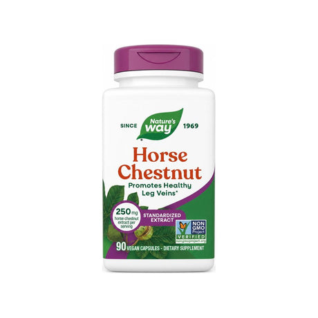 Nature's Way Horse Chestnut 90 vegan capsules front bottle label