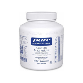 Pure Encapsulations Calcium Magnesium Citrate/Malate 180 capsules front bottle label