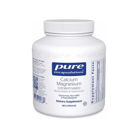 Pure Encapsulations Calcium Magnesium Citrate/Malate 180 capsules front bottle label