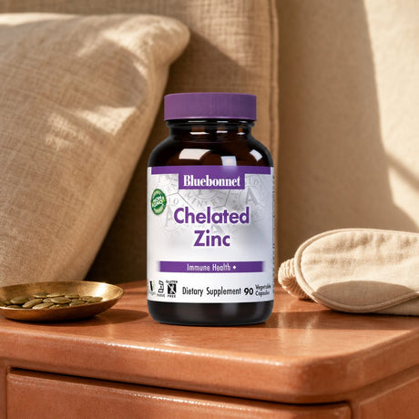 Bluebonnet Chelated Zinc 30mg 90 Capsules supplement facts side label