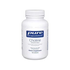 Pure Encapsulations Choline (bitartrate) 100 capsules front bottle label