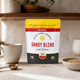 Dandy Blend Organic Instant Herbal Beverage served as a creamy hot coffee alternative