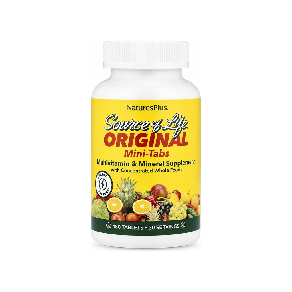 NaturesPlus Source of Life Original Mini-Tabs 180 tablets front bottle