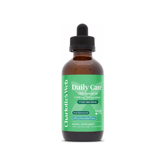 Charlotte's Web Daily Care 17mg CBD Oil front packshot showing brand label and size