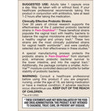 Fem-Dophilus 1 Billion suggested use and warnings panel