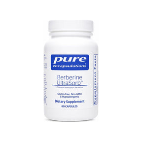 Pure Encapsulations Berberine UltraSorb 60 Capsules front bottle with blue and white label