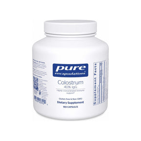 Pure Encapsulations Colostrum 40% IgG 180 Capsules front bottle with immune support label