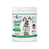 Vital Planet Flora Dog 20 Billion Probiotic Powder front jar with grain free and non GMO badges