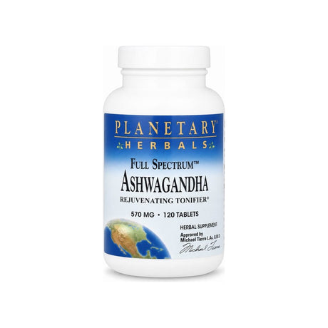 Planetary Herbals Ashwagandha 570mg 120 Tablets front bottle label