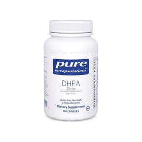 Pure Encapsulations DHEA 25 mg 180 Capsules front bottle with white label
