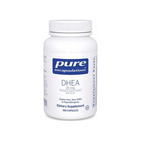 Pure Encapsulations DHEA 25 mg 180 Capsules front bottle with white label