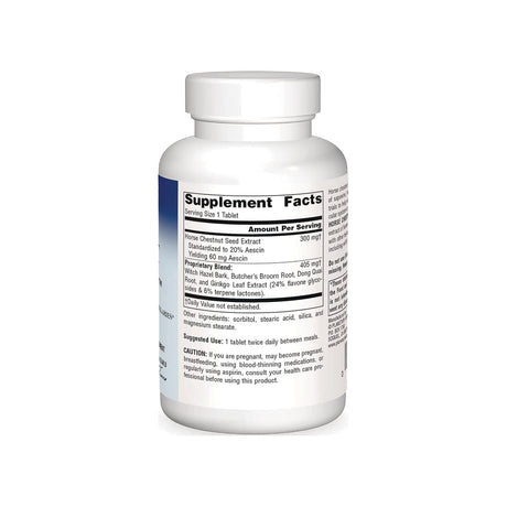Planetary Herbals Horse Chestnut Vein Strength supplement facts panel listing ingredients and serving size