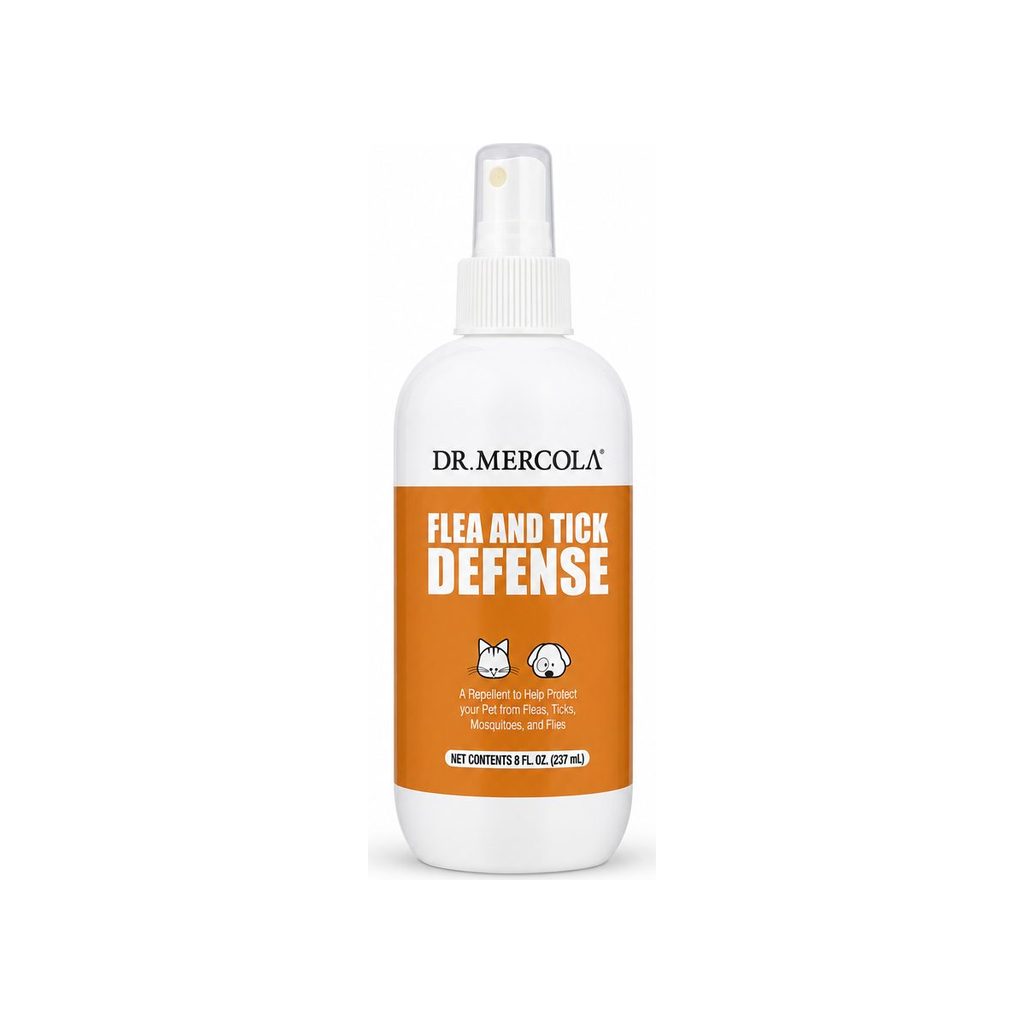 Dr. Mercola Flea & Tick Defense Spray for Pets 8 fl oz bottle with trigger sprayer