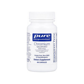 Pure Encapsulations Chromium 500 mcg 60 capsules front bottle label