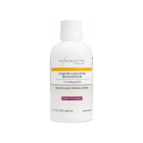 Integrative Therapeutics Liquid Calcium Magnesium Berry Flavor 16 fl oz bottle front label
