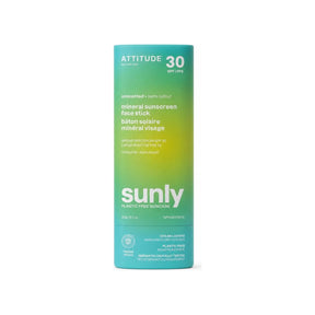 Attitude Mineral Sunscreen Face Stick SPF 30 front packaging in plastic-free cardboard tube