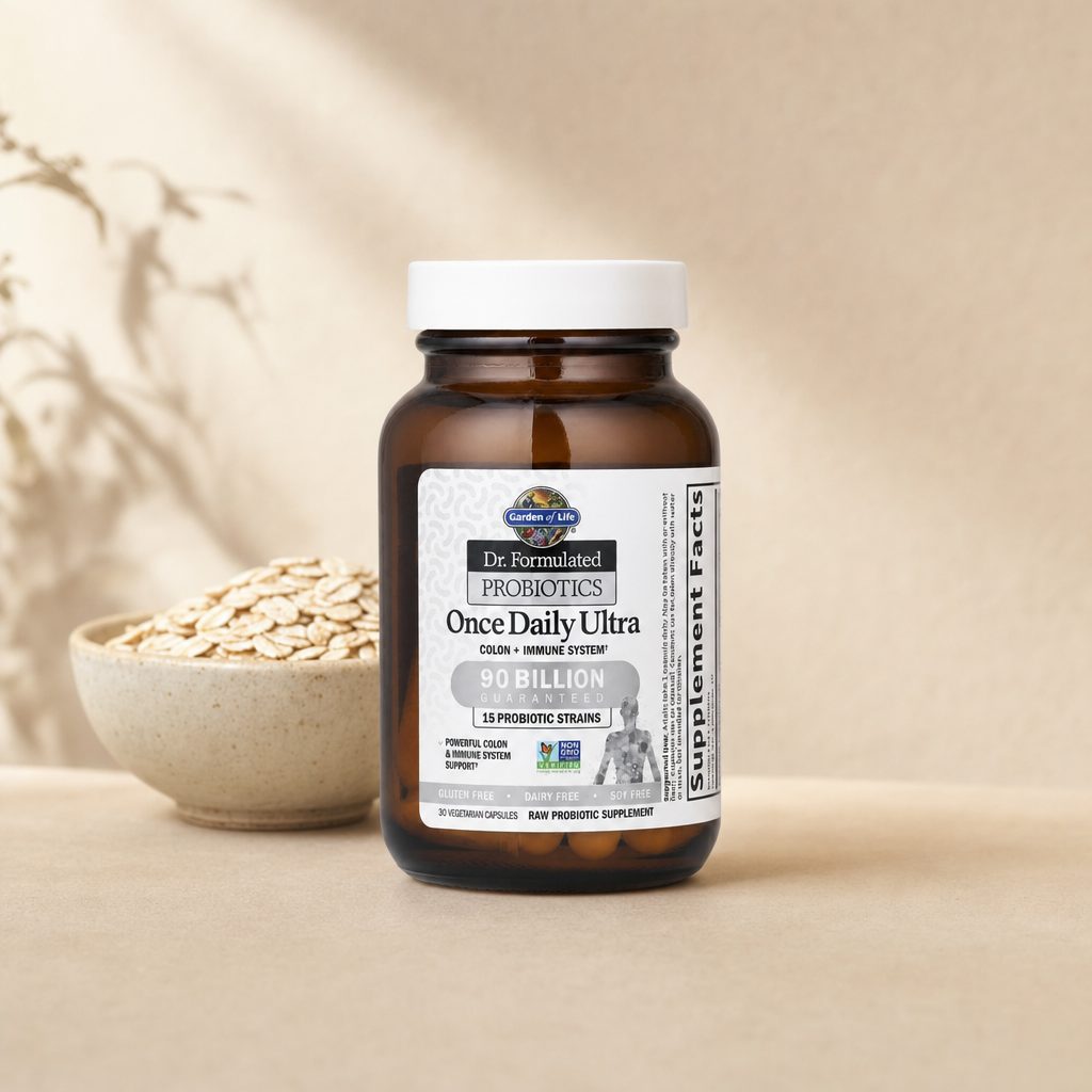 Garden of Life Dr. Formulated Probiotics Once Daily Ultra bottle with 90 billion CFU label details