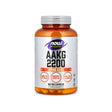 NOW Sports AAKG 2200 amber bottle of 180 veg capsules, front label