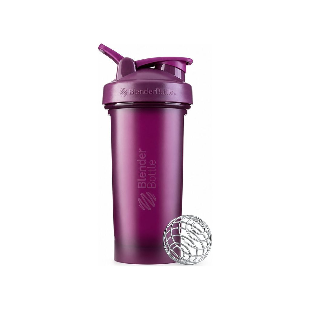 BlenderBottle Classic 28oz Plum shaker bottle with flip cap and carry loop