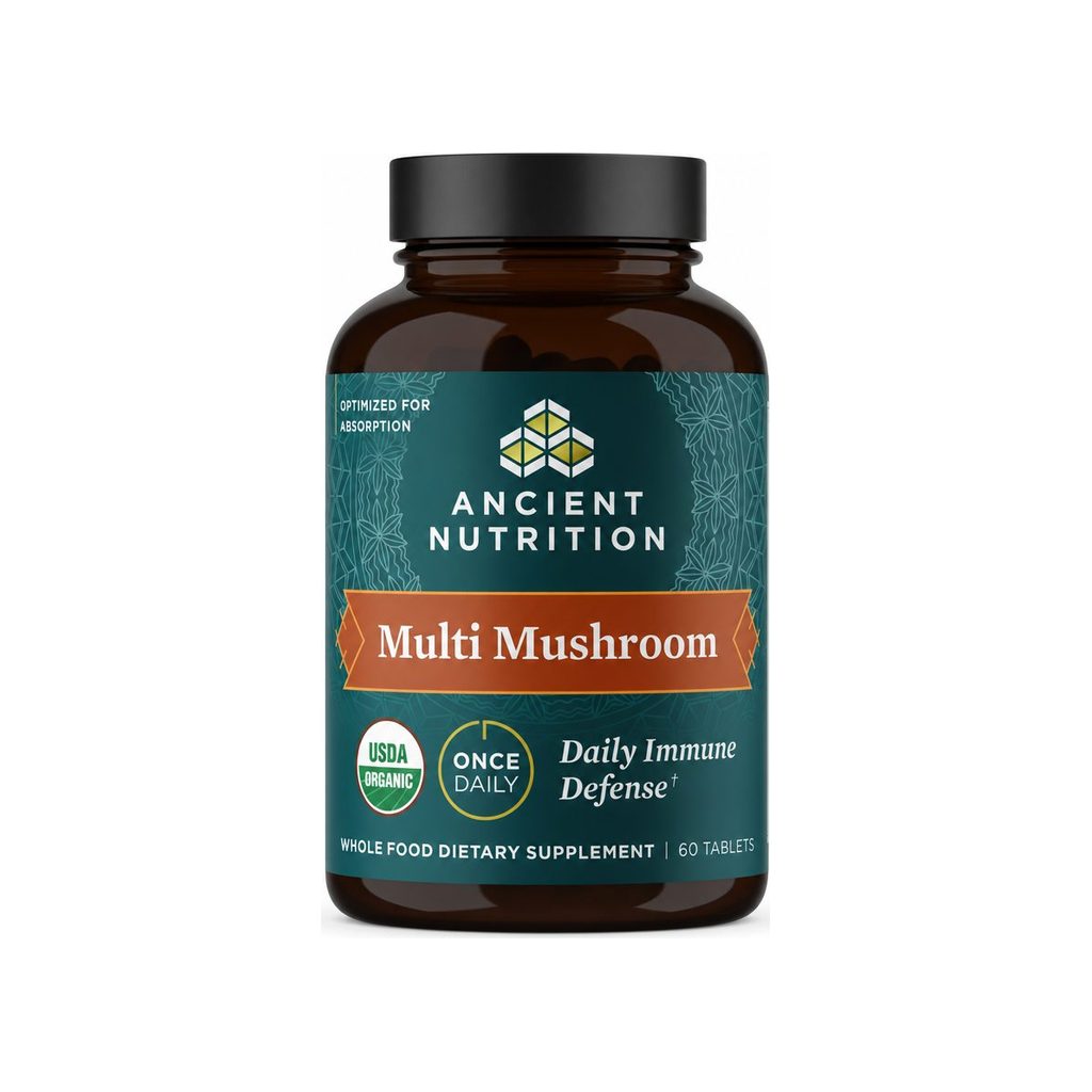 Ancient Nutrition Multi Mushroom Daily Immune Defense 60 tablets front bottle