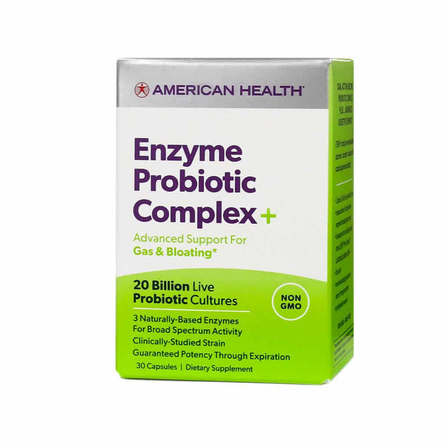 american health enzyme probiotic complex plus 30 capsules 30-day supply