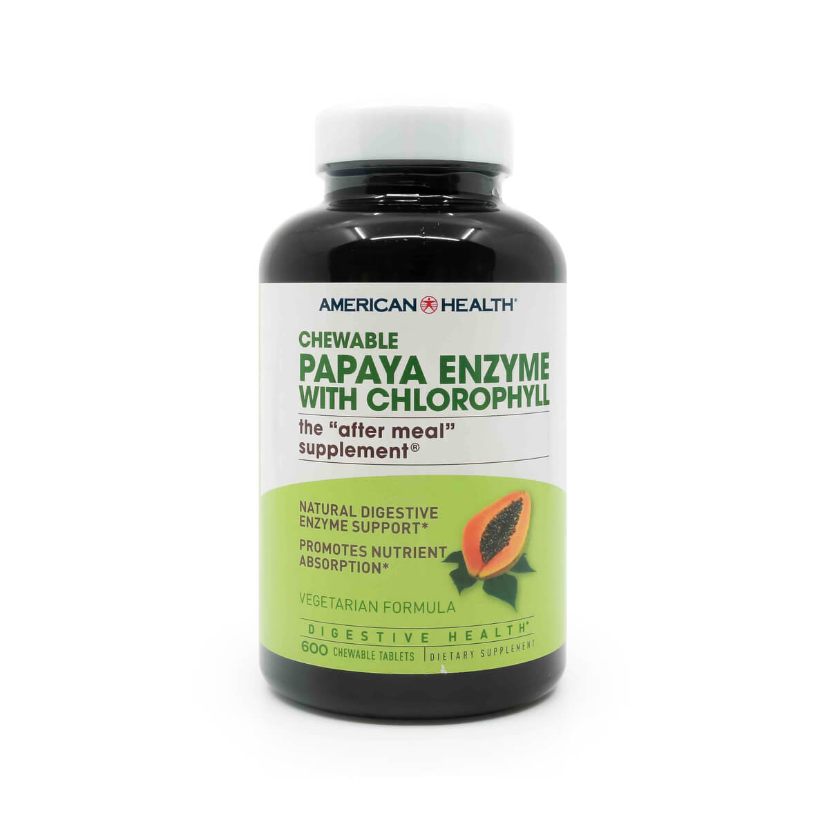 american health papaya enzyme with chlorophyll 600 chewable tablets 200-day supply