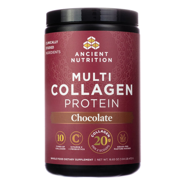 Ancient Nutrition Multi Collagen Peptides Protein Powder Chocolate 16.65 ounces 40 servings