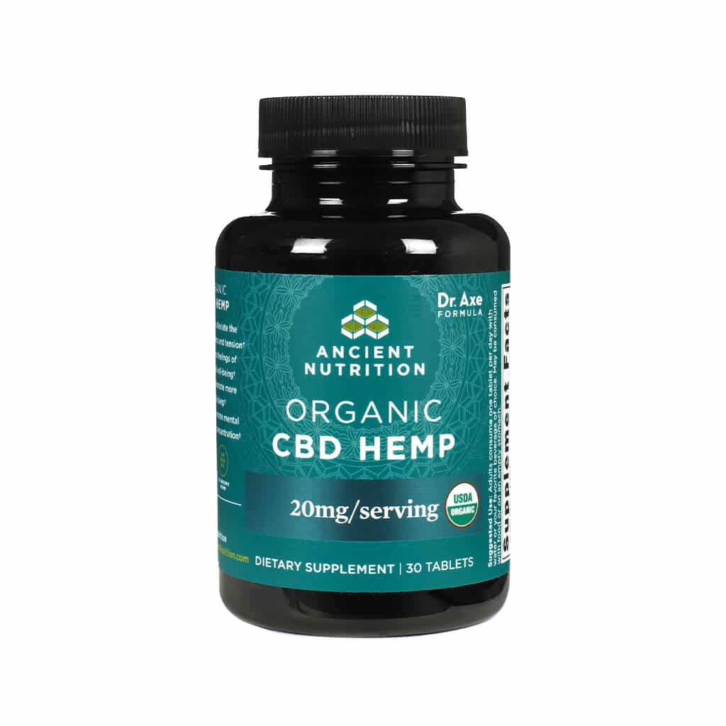 ancient nutrition organic cbd 20mg tablets - 30 tablets