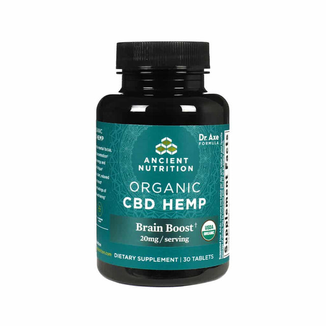 ancient nutrition organic cbd hemp brain boost 20mg tablets - 30 tablets