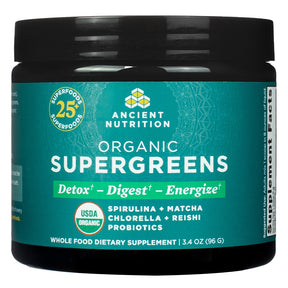 Ancient Nutrition Organic SuperGreens Powder - Greens 3.4 Ounces
