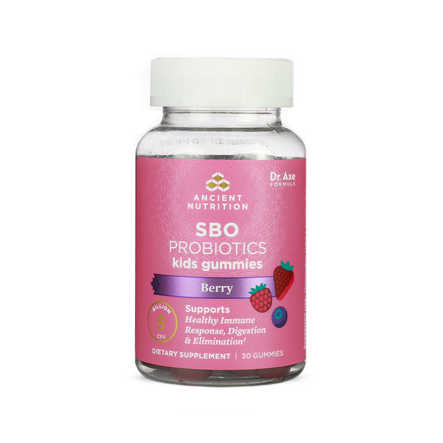 ancient nutrition sbo probiotics kids gummies berry 5 billion 30 gummies