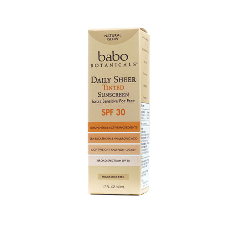 babo botanicals daily sheer tinted facial mineral sunscreen spf30 1.7 fluid ounces