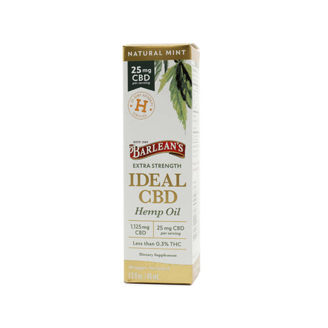 barlean's ideal cbd hemp oil 25mg extra strength natural mint 1.5 fluid ounces