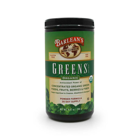 barlean’s organic greens powder 8.47 ounces 30 servings