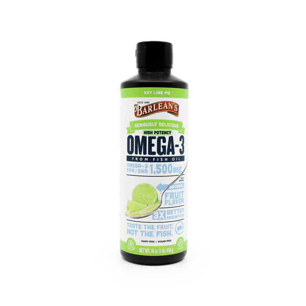 barlean's seriously delicious omega-3 high potency fish oil key lime pie 16 fluid ounces