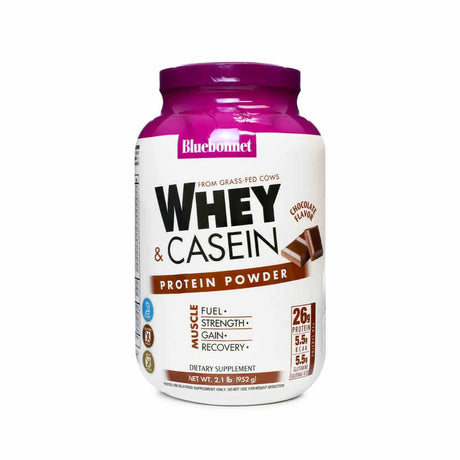 bluebonnet whey and casein protein powder 2.1 pounds chocolate 28 servings