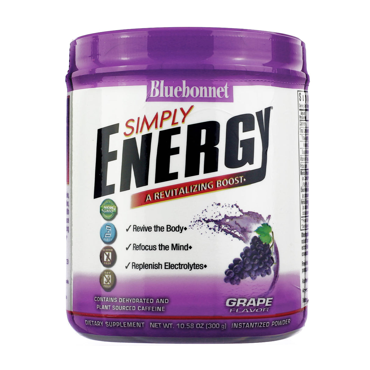 Bluebonnet Simply Energy Powder Grape 10.58 oz 30 servings