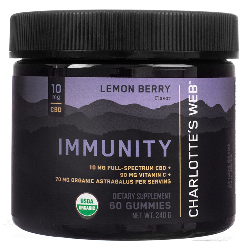 Charlotte's Web 10mg Immunity Gummies 60 gummies lemon berry